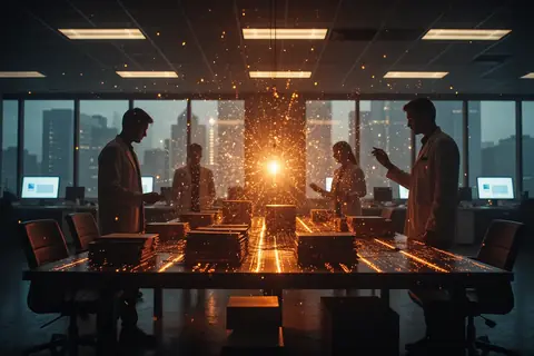A secure data center with servers, illustrating OpenAI's focus on data security.