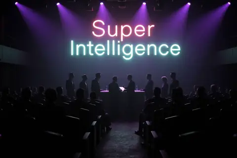 A meeting of tech CEOs in the White House, illustrating the AI safety pledge signing.