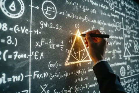 A collection of mathematical equations and diagrams on a digital screen, illustrating OpenAI's math breakthroughs.