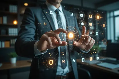 A digital assistant interface with Gemini AI managing tasks and emails, illustrating Google's agentic AI capabilities.