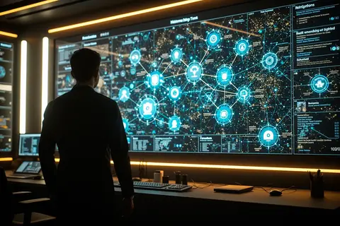 A cybersecurity analyst reviewing data on a computer screen, illustrating Sophos' use of OpenAI Daybreak.