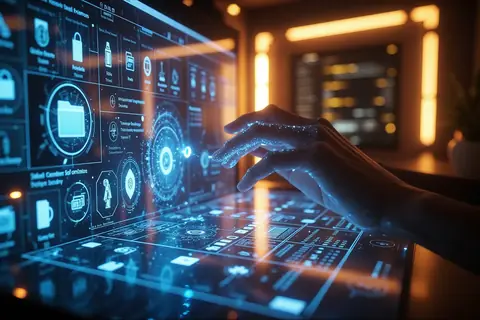 A computer screen displaying the Holo4 AI agent interface, illustrating its ability to automate tasks.