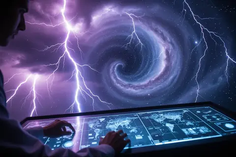 A weather simulation model on a computer screen, illustrating HiRO-ACEv2's extreme weather simulation capabilities.