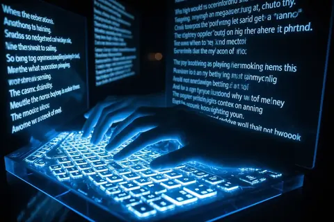 A collection of AI-generated poems displayed on a digital screen, illustrating the study on mode collapse.